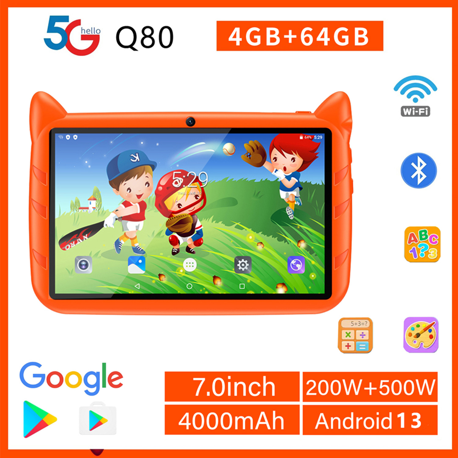 Kids Education Tablet - Novo 5g wifi crianças tablet 7