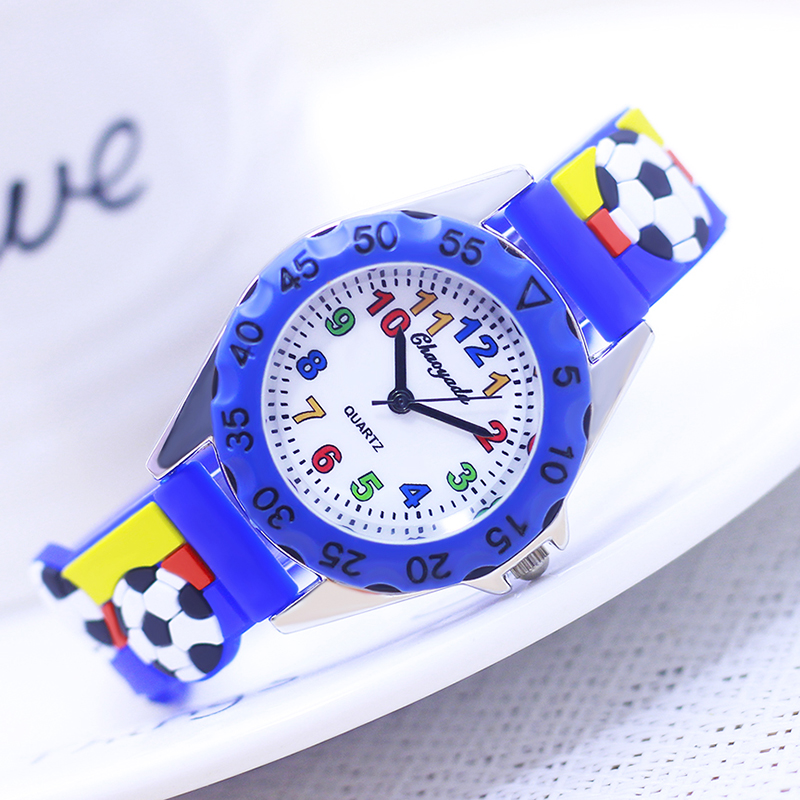 Kids Educational Watch - Relógios de Quartzo 3D de Futebol