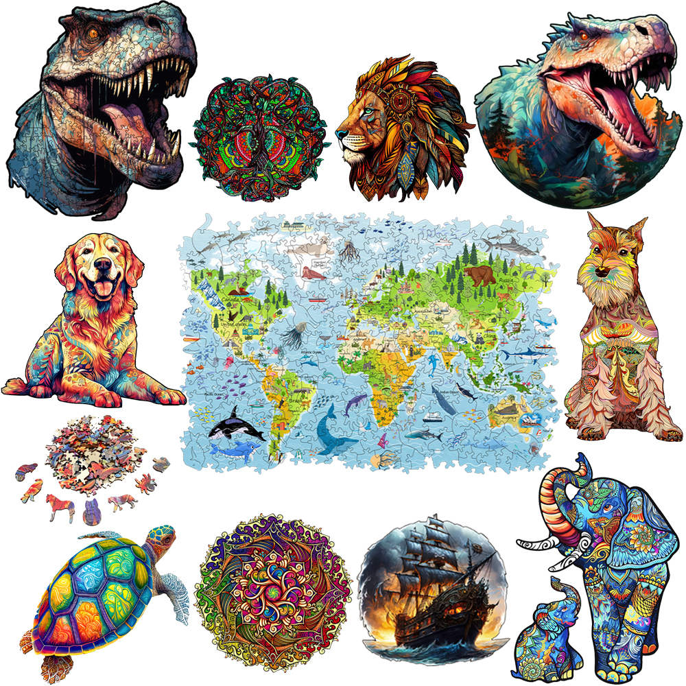 Puzzle Map World - Diy quebra-cabeça de madeira para crianças