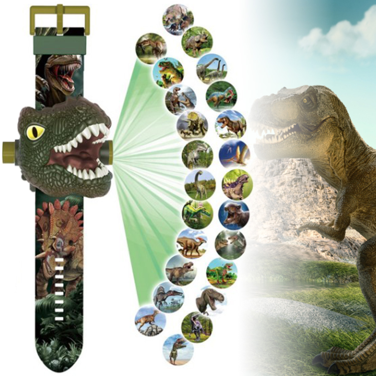 Dinosaur Projection Watch for  - Kids Educational Watch avaliação e preço