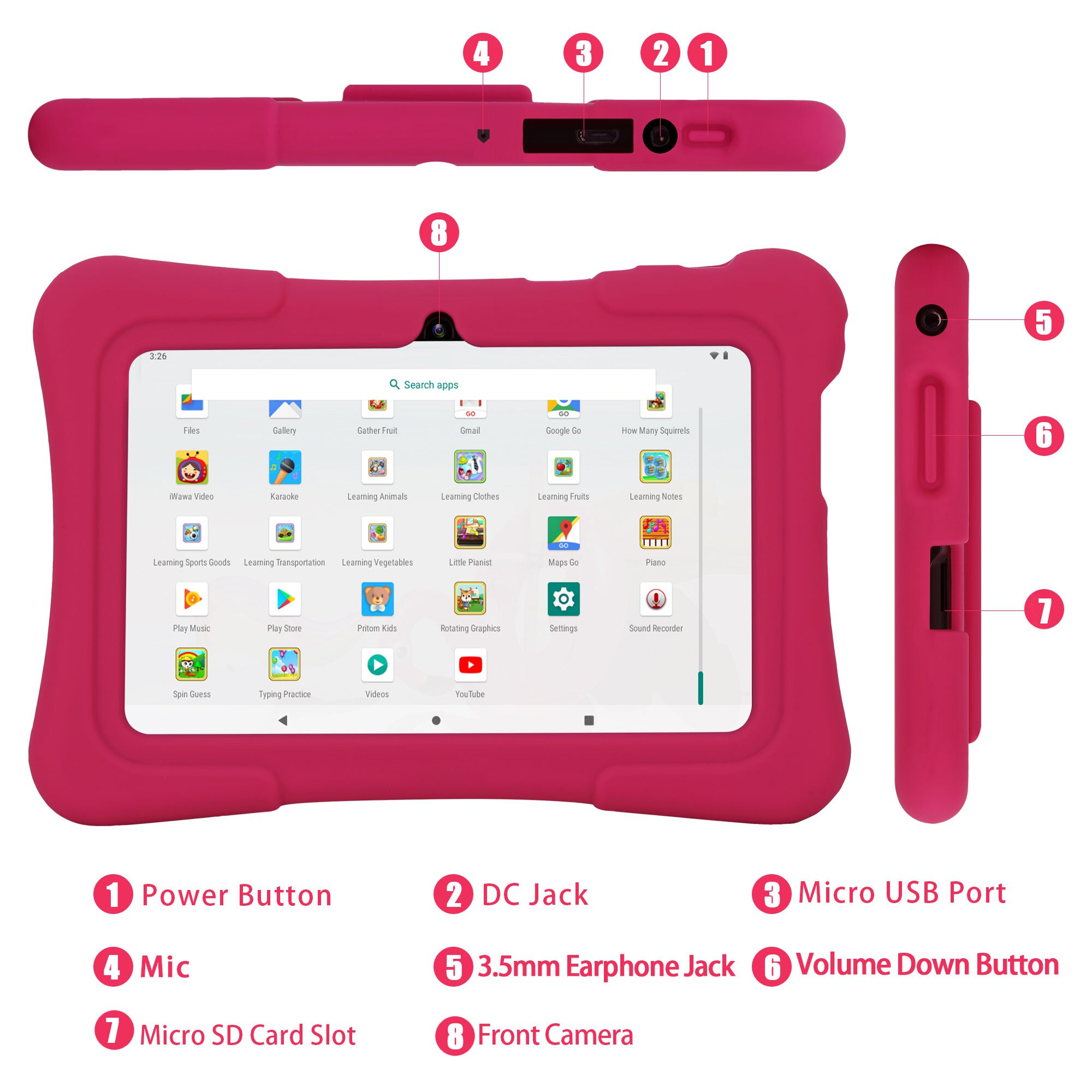 Tablet Infantil PRITOM de 7 Po - Kids Education Software For Pc avaliação e preço