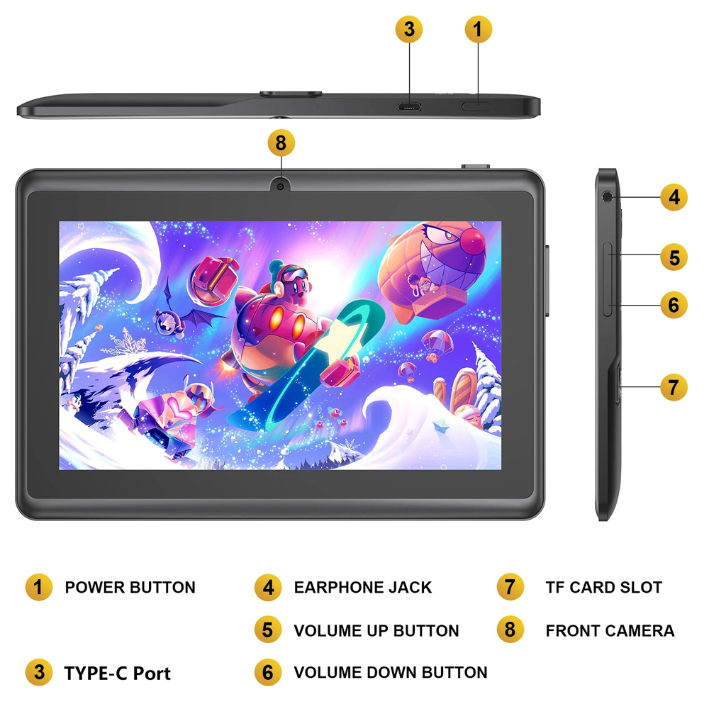 Vendas quentes 7 Polegada cria - Kids Education Tablet avaliação e preço