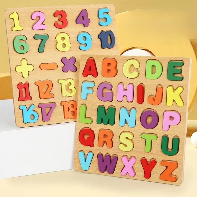 Alfabeto de madeira quebra-cab - Kids Education Alphabet Numbers avaliação e preço