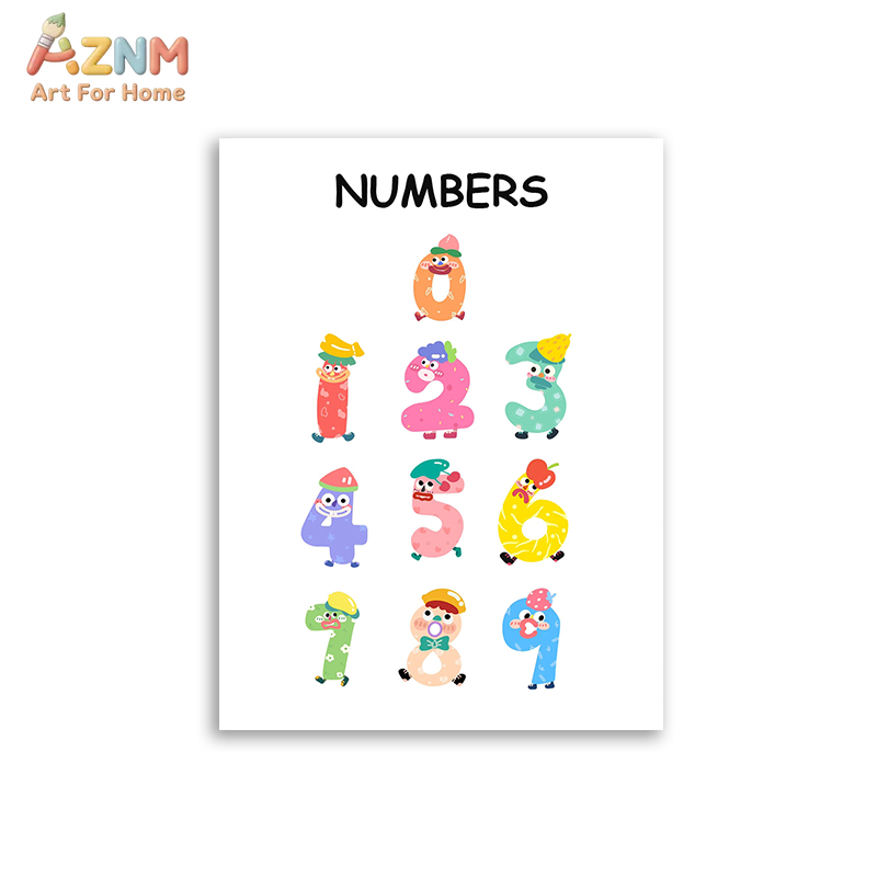 AZNM Quadro de Parede Educacio - Kids Education Alphabet Numbers avaliação e preço