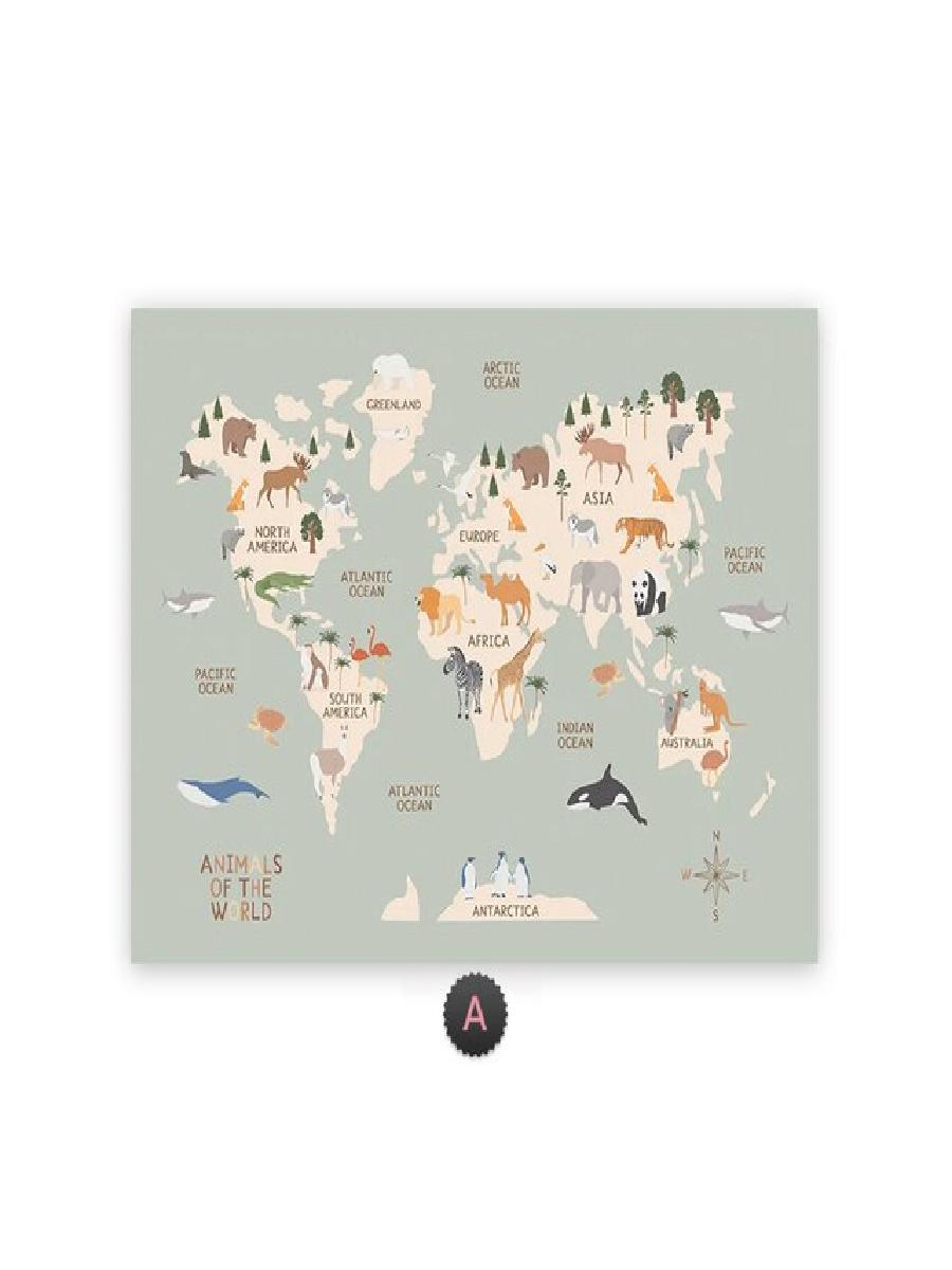 Mapa mundi de animais de desen - Kids Education World avaliação e preço