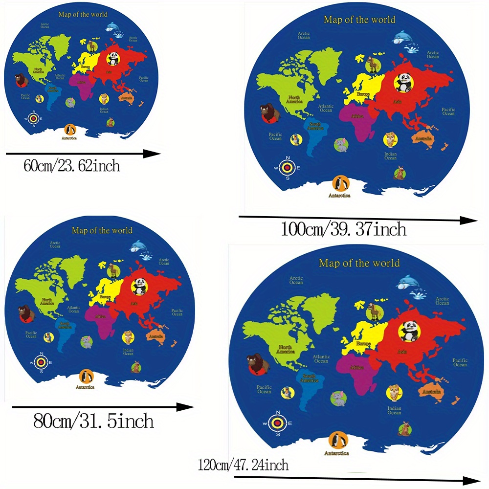 Tapete Redondo Mapa Mundial de - Kids Education World avaliação e preço