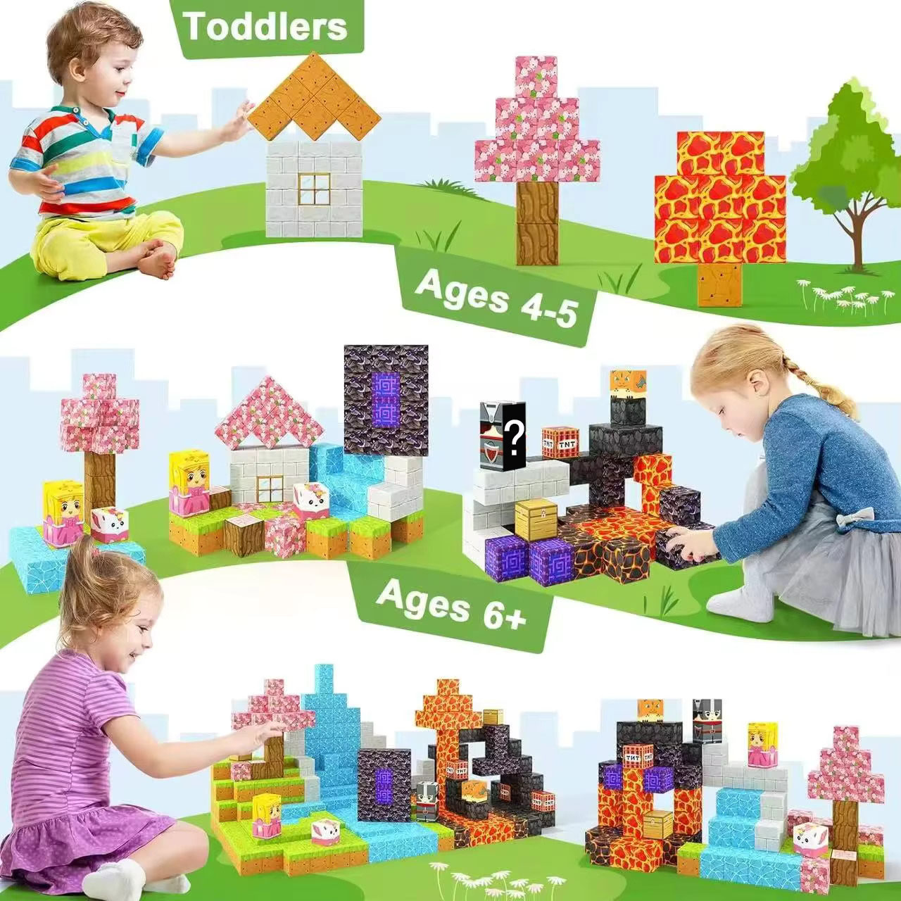 Blocos Magnéticos de Construçã - Kids Education World avaliação e preço