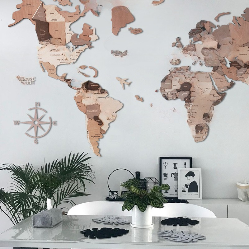 Mapa mundi de madeira maciça q - Puzzle Map World avaliação e preço