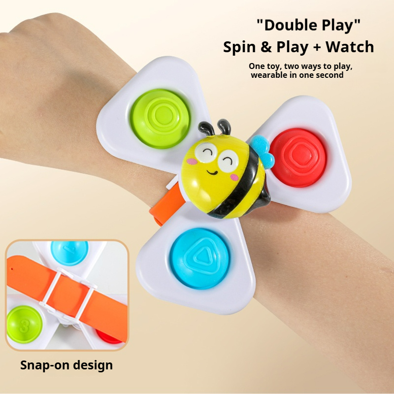 3 pçs/set ventosa girando topo - Kids Educational Watch avaliação e preço
